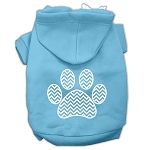 Chevron Paw Screen Print Pet Hoodies (Color/Size: Baby Blue Size Lg)