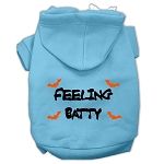 Feeling Batty Screen Print Pet Hoodies (Color/Size: Baby Blue Size Lg)