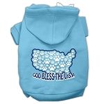 God Bless USA Screen Print Pet Hoodies (Color/Size: Baby Blue L)