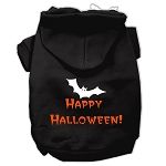 Happy Halloween Screen Print Pet Hoodies (Color/Size: Black L)