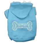 Henna Bone Screen Print Pet Hoodies (Color/Size: Baby Blue Size Lg)