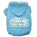 Hungry I am Screen Print Pet Hoodies (Color/Size: Baby Blue Size Lg)