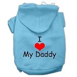 I Love My Daddy Screen Print Pet Hoodies (Color/Size: Baby Blue Size Lg)