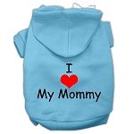 I Love My Mommy Screen Print Pet Hoodies (Color/Size: Baby Blue Size Lg)