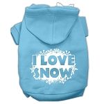 I Love Snow Screenprint Pet Hoodies (Color/Size: Baby Blue Size L)