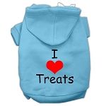 I Love Treats Screen Print Pet Hoodies (Color/Size: Baby Blue Size Lg)