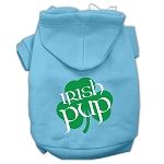 Irish Pup Screen Print Pet Hoodies (Color/Size: Baby Blue Size Lg)