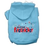 Little Firecracker Screen Print Pet Hoodies (Color/Size: Baby Blue L)