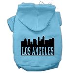 Los Angeles Skyline Screen Print Pet Hoodies (Color/Size: Baby Blue Size Lg)