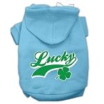 Lucky Swoosh Screen Print Pet Hoodies (Color/Size: Baby Blue Size Lg)