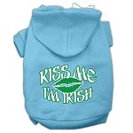 Kiss Me I'm Irish Screen Print Pet Hoodies (Color/Size: Baby Blue Size Lg)